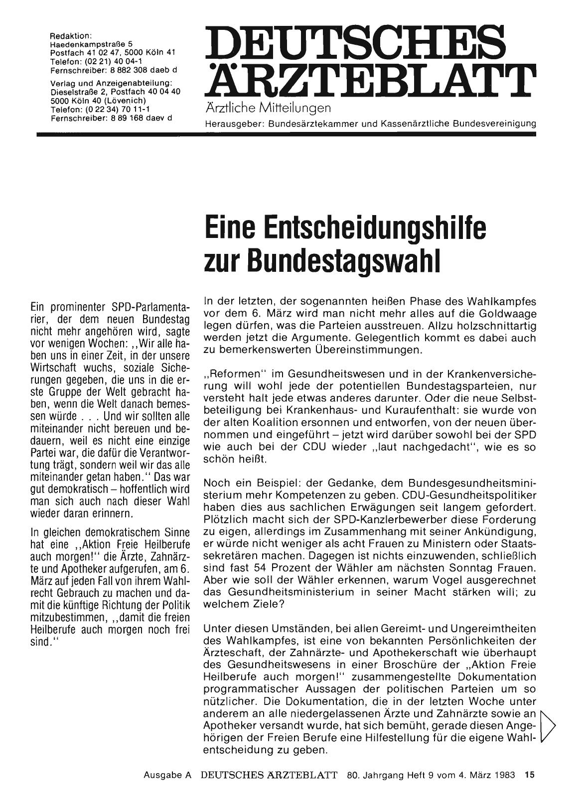 Vorschauseite 1: Eine Entscheidungshilfe zur Bundestagswahl