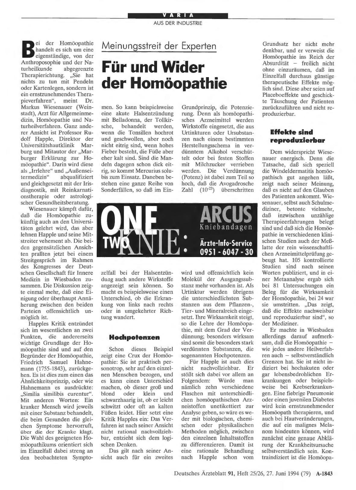 Vorschauseite 1: Meinungsstreit der Experten: Für und Wider der Homöopathie