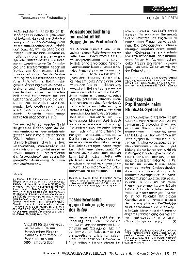 Vorschauseite 1: Verlaufsbeobachtung bei essentieller Bence-Jones-Proteinurie