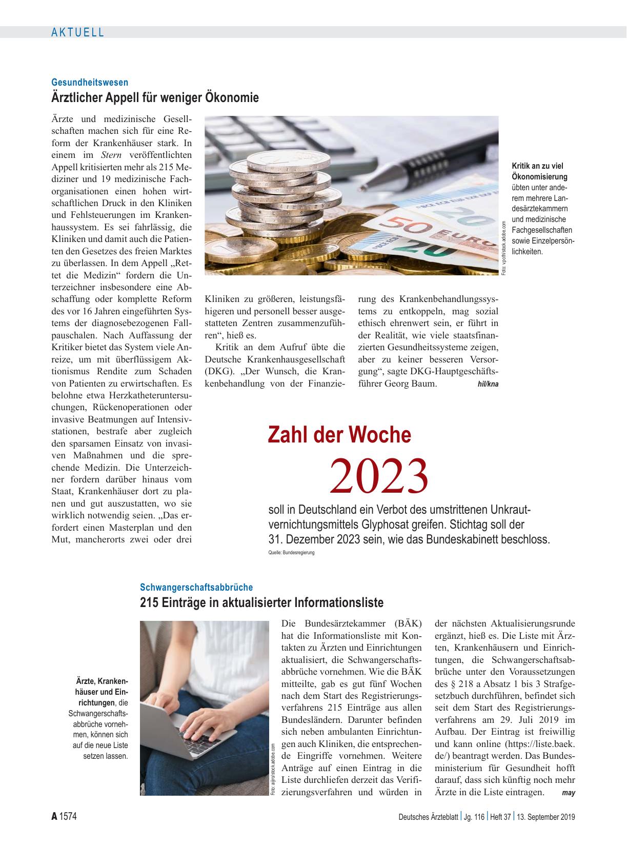 Vorschauseite 1: Schwangerschaftsabbrüche: 215 Einträge in aktualisierter Informationsliste
