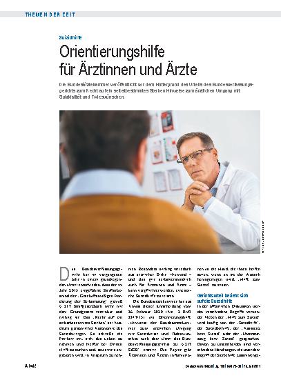 Vorschauseite 1: Suizidhilfe: Orientierungshilfe für Ärztinnen und Ärzte