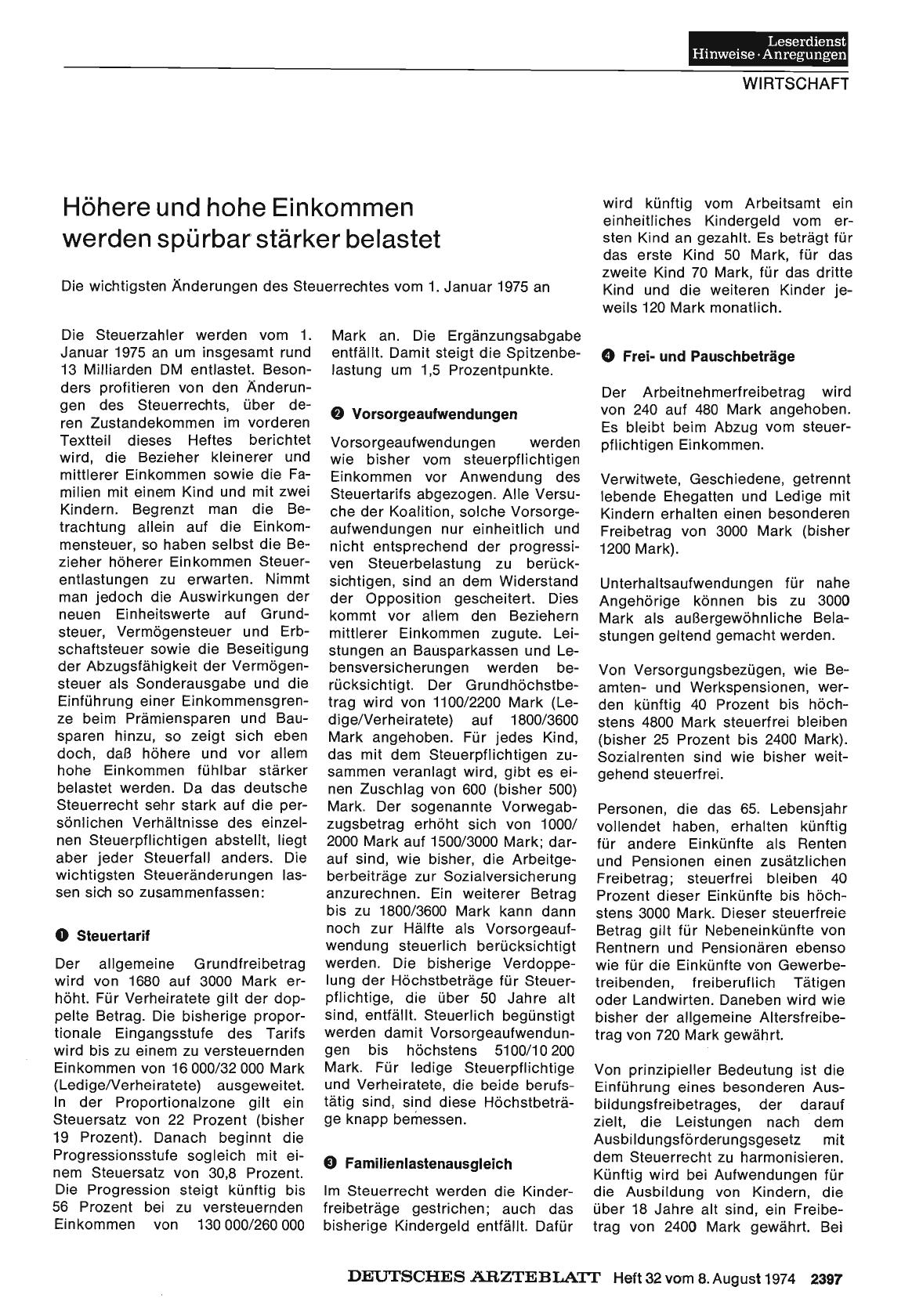 Vorschauseite 1: Höhere und hohe Einkommen werden spürbar stärker belastet