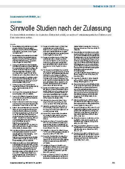 Vorschauseite 5: Arzneimittel: Sinnvolle Studien nach der Zulassung