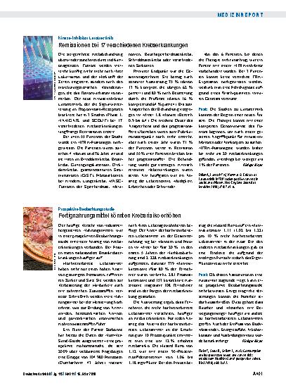 Vorschauseite 1: Kinase-Inhibitor Larotrectinib: Remissionen bei 17 verschiedenen Krebserkrankungen