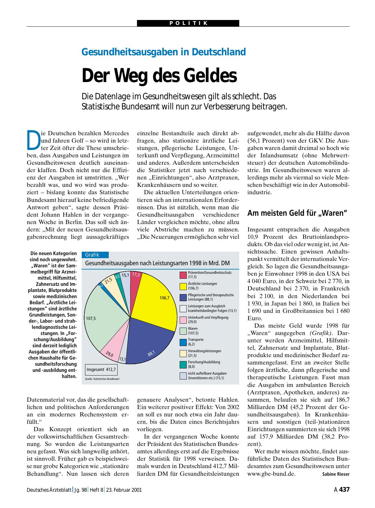 Vorschauseite 1: Gesundheitsausgaben in Deutschland: Der Weg des Geldes
