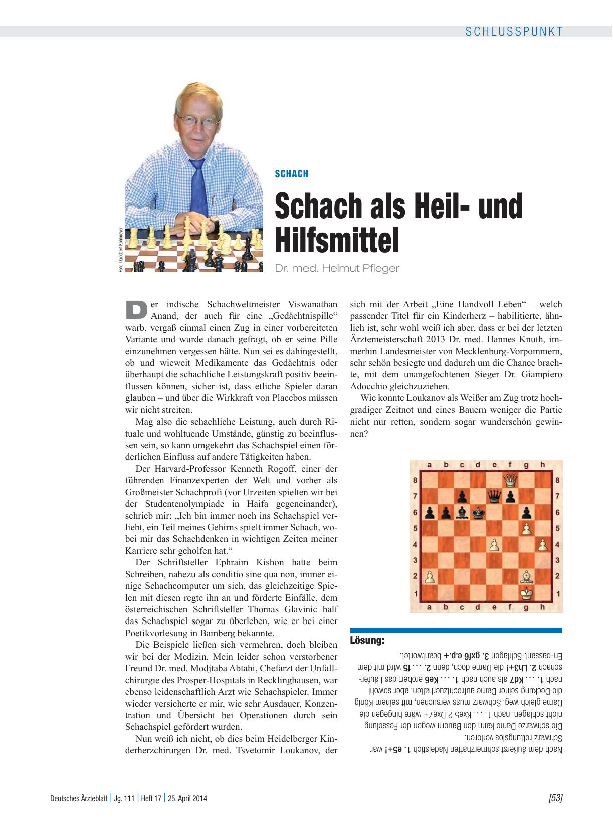 Vorschauseite 1: Schach: Schach als Heilund Hilfsmittel