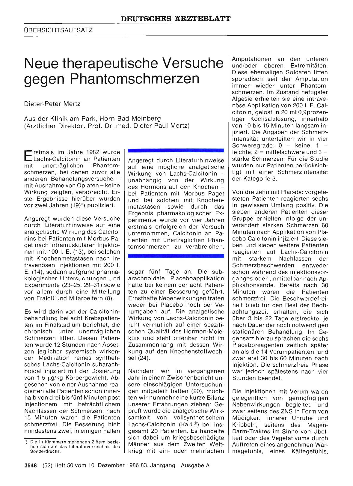 Vorschauseite 1: Neue therapeutische Versuche gegen Phantomschmerzen