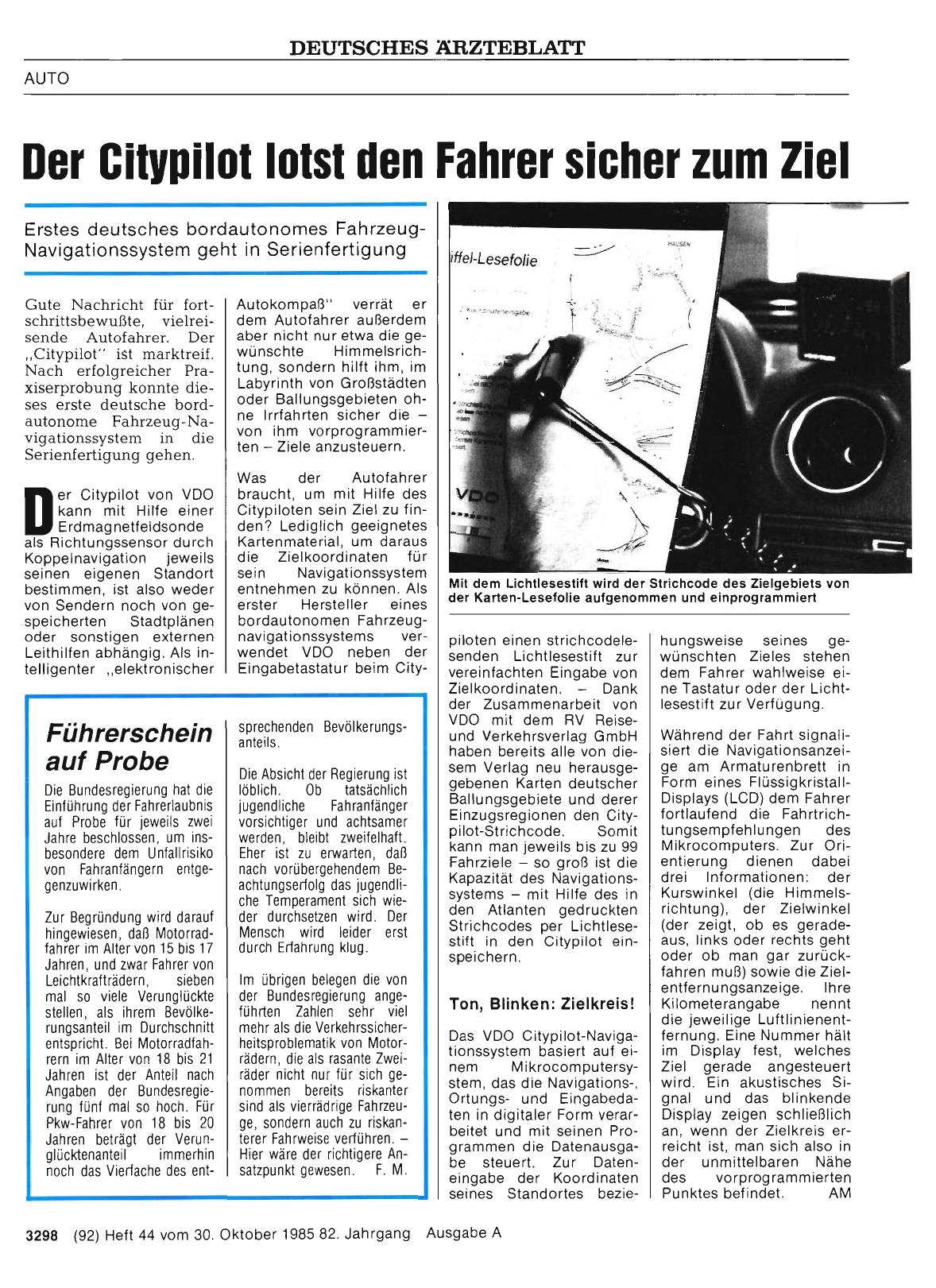 Vorschauseite 1: Der Citypilot lotst den Fahrer sicher zum Ziel: Erstes deutsches bordautonomes Fahrzeug-Navigationssystem geht in Serienfertigung