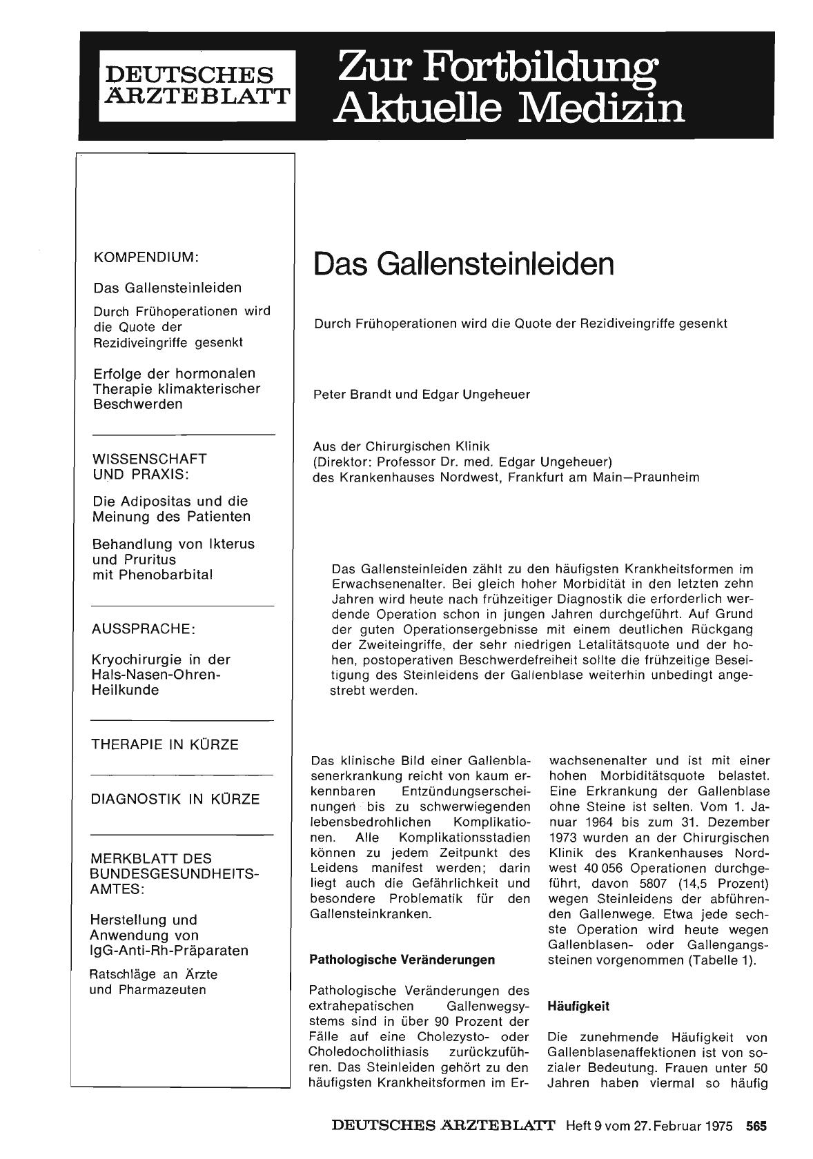Vorschauseite 1: Das Gallensteinleiden