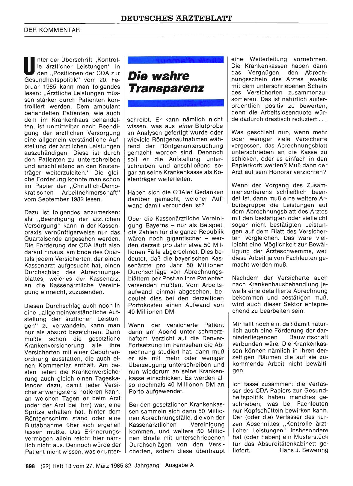 Vorschauseite 1: Die wahre Transparenz