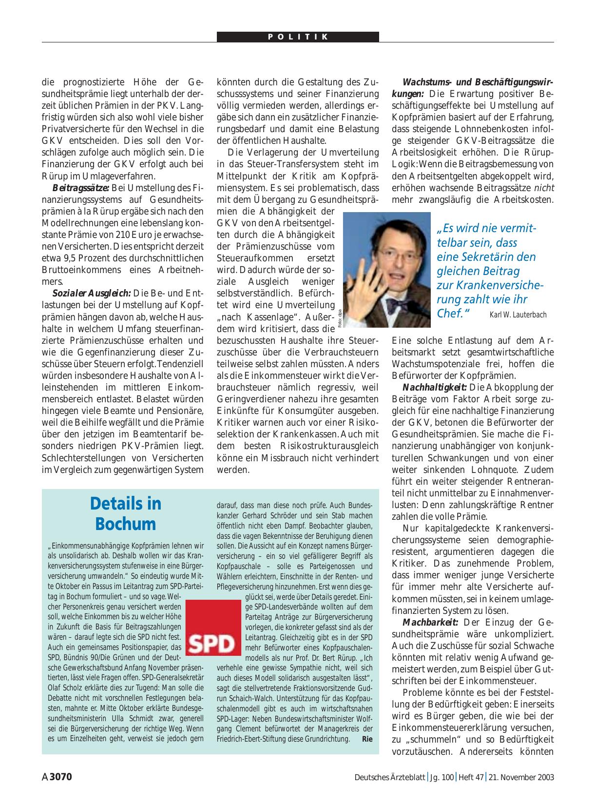 Vorschauseite 1: SPD: Details in Bochum