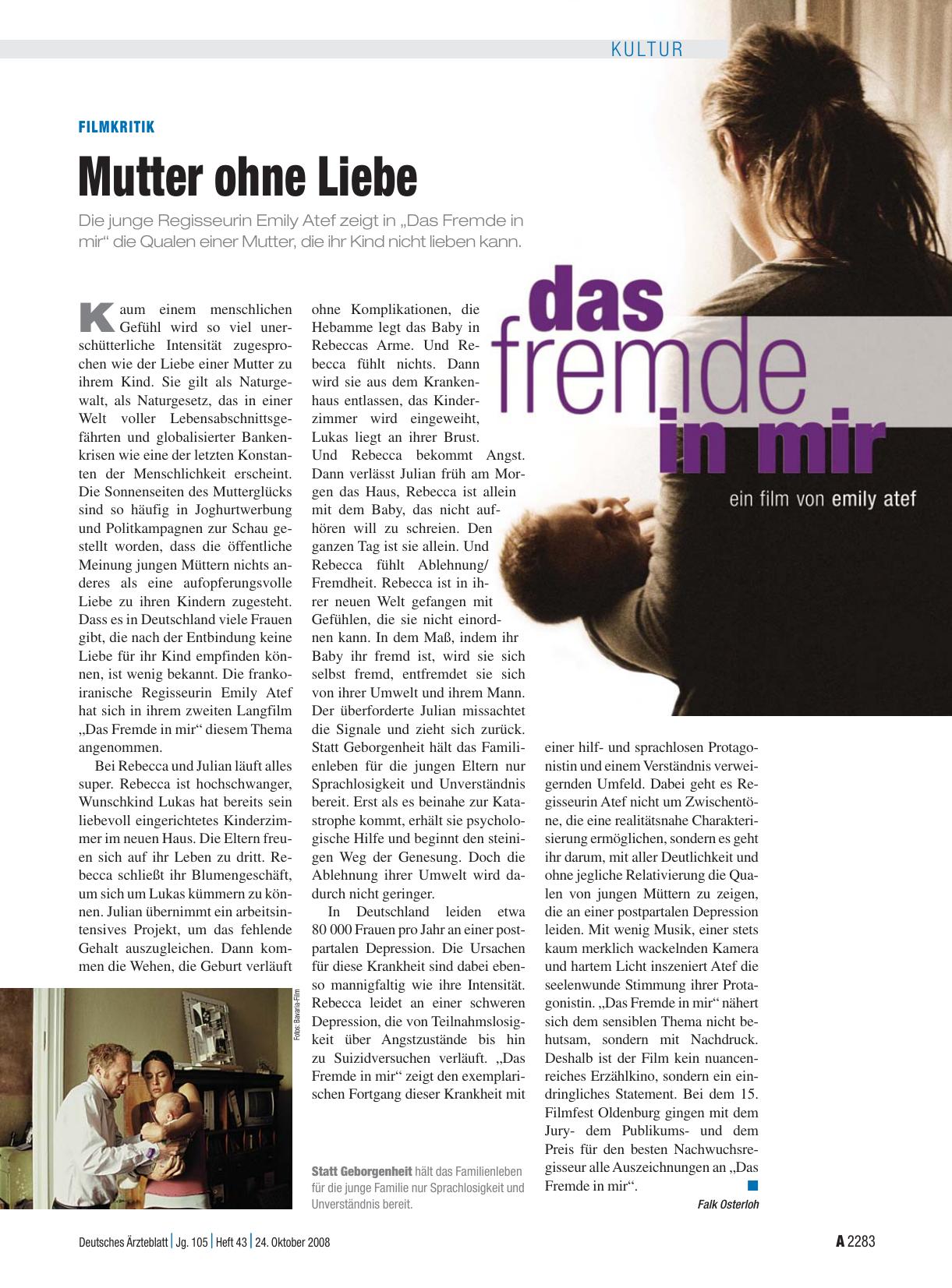 Vorschauseite 1: Filmkritik: Mutter ohne Liebe