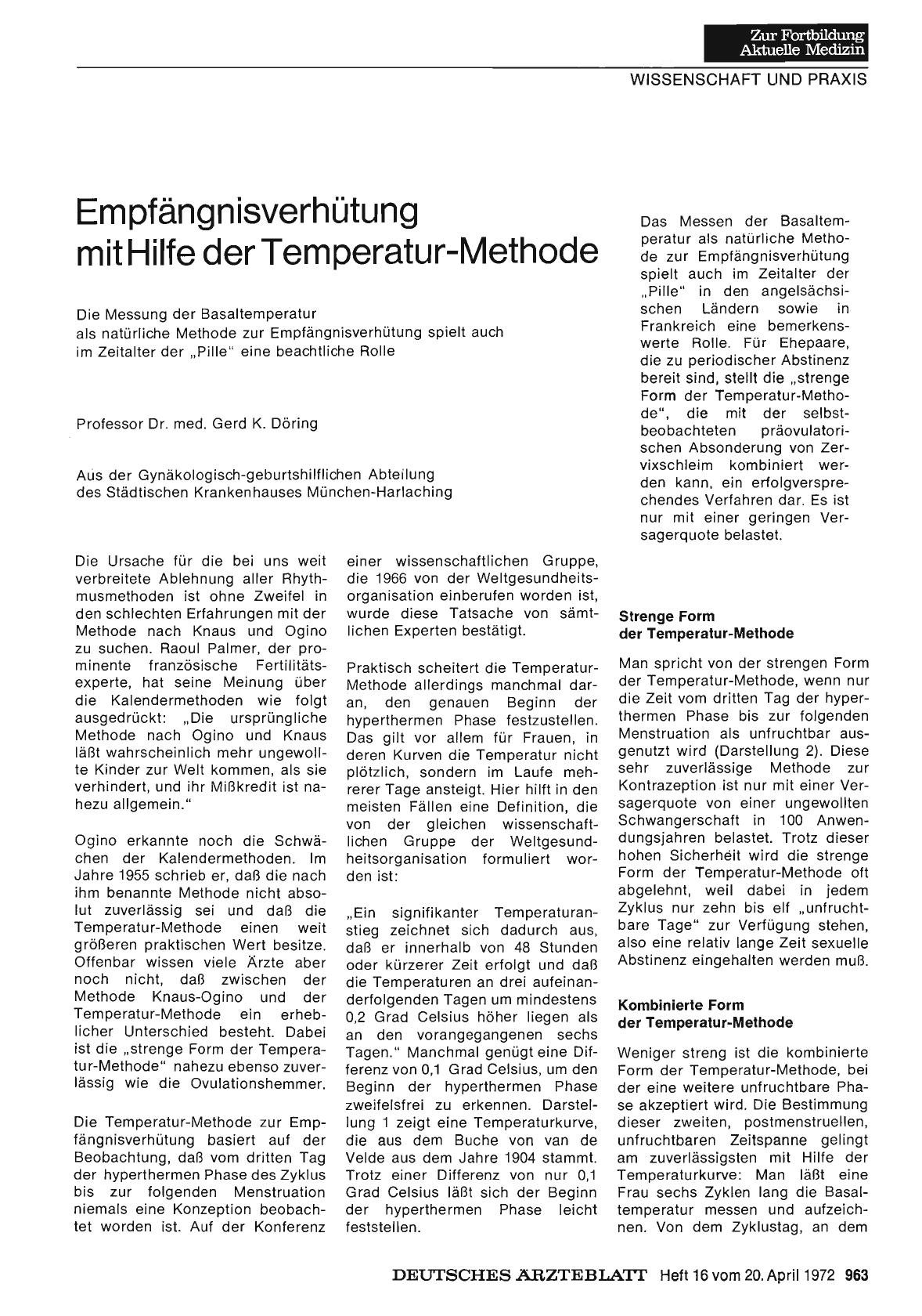 Vorschauseite 1: Empfängnisverhütung mit Hilfe der Temperatur-Methode