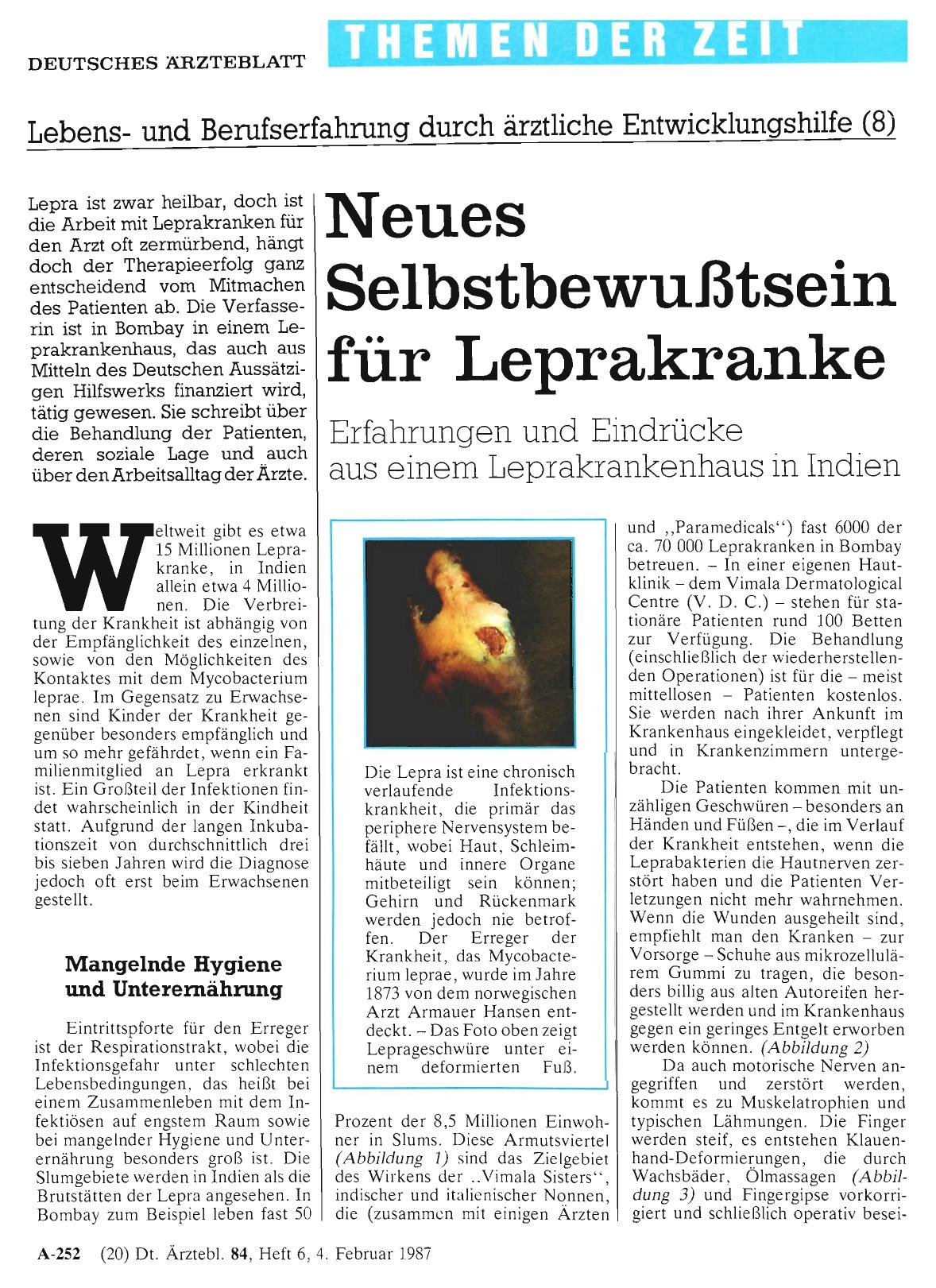 Vorschauseite 1: Lebensund Berufserfahrung durch ärztliche Entwicklungshilfe (8): Neues Selbstbewußtsein für Leprakranke
