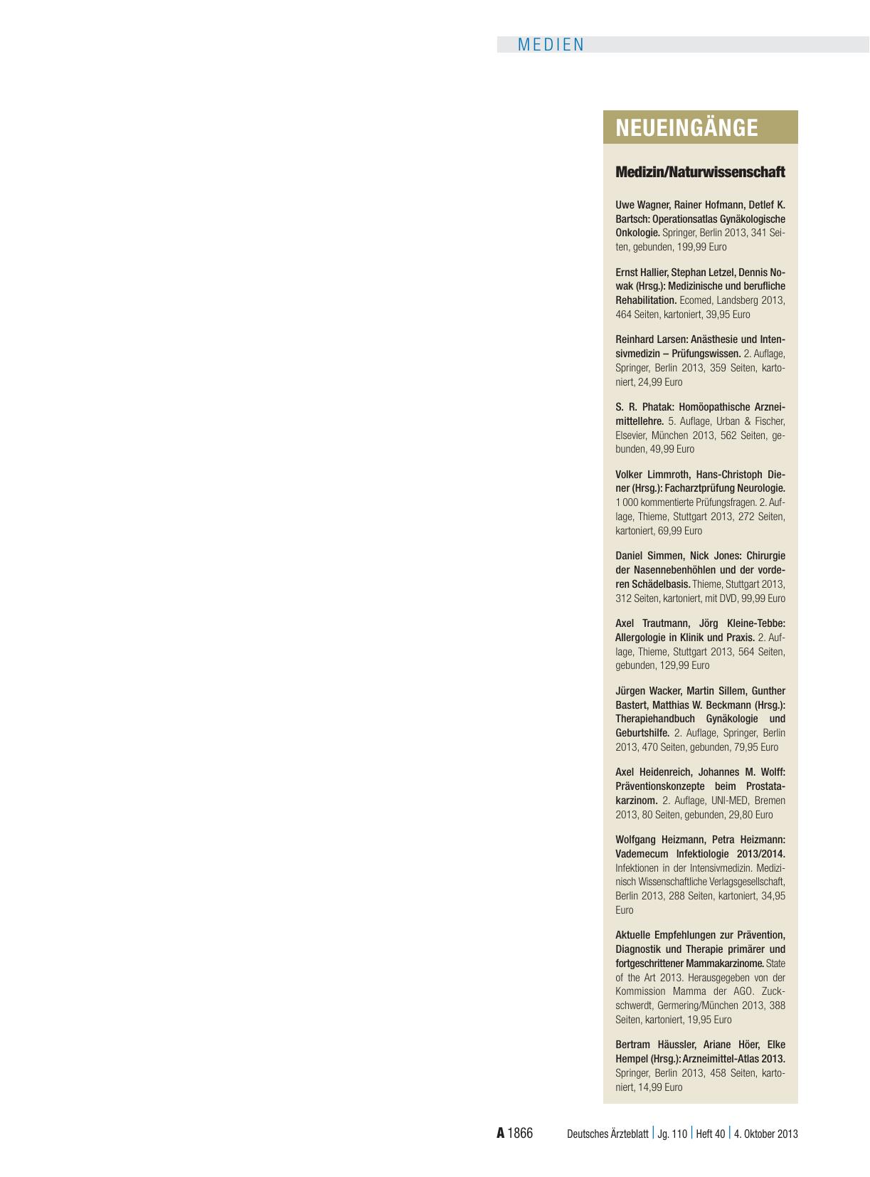 Vorschauseite 1: Neueingänge
