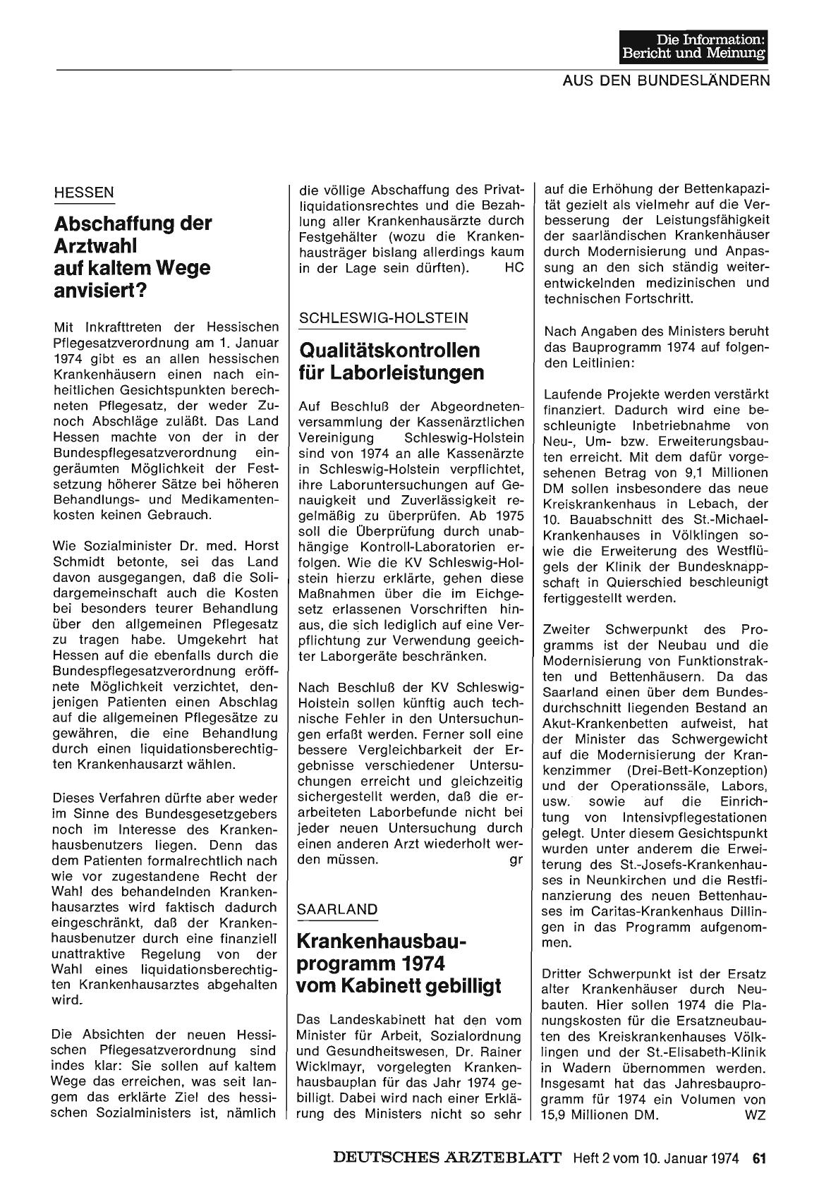 Vorschauseite 1: Hessen: Abschaffung der Arztwahl auf kaltem Wege anvisiert?