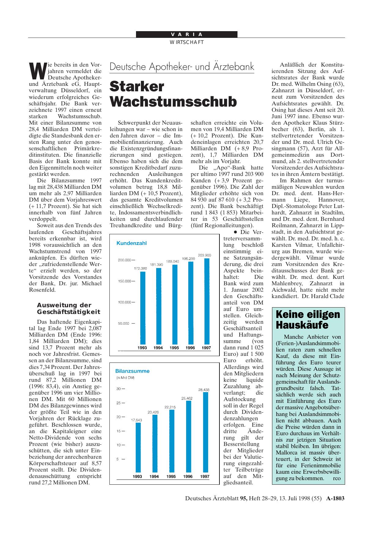 Vorschauseite 1: Deutsche Apothekerund Ärztebank: Starker Wachstumsschub