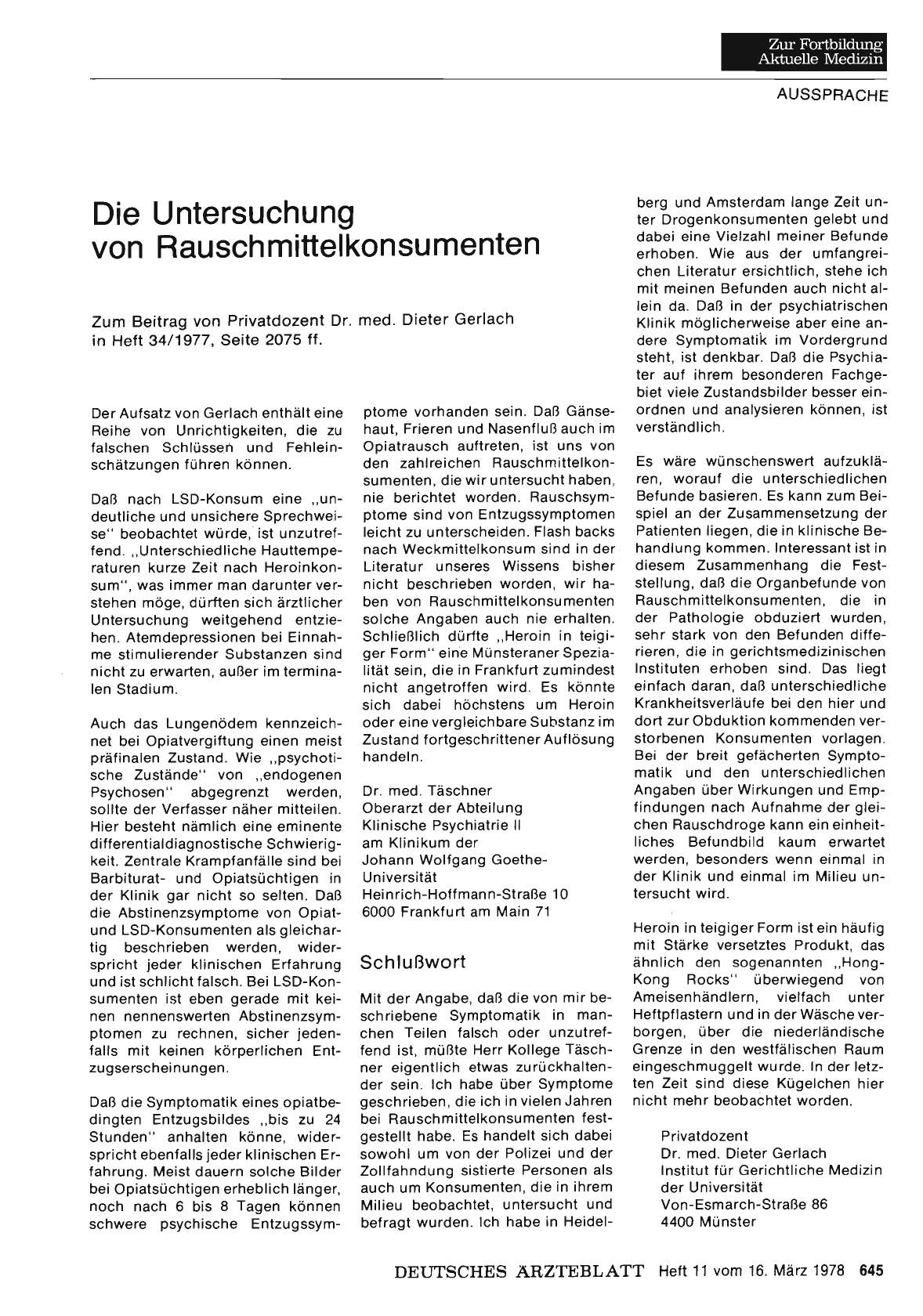 Vorschauseite 1: Die Untersuchung von Rauschmittelkonsumenten