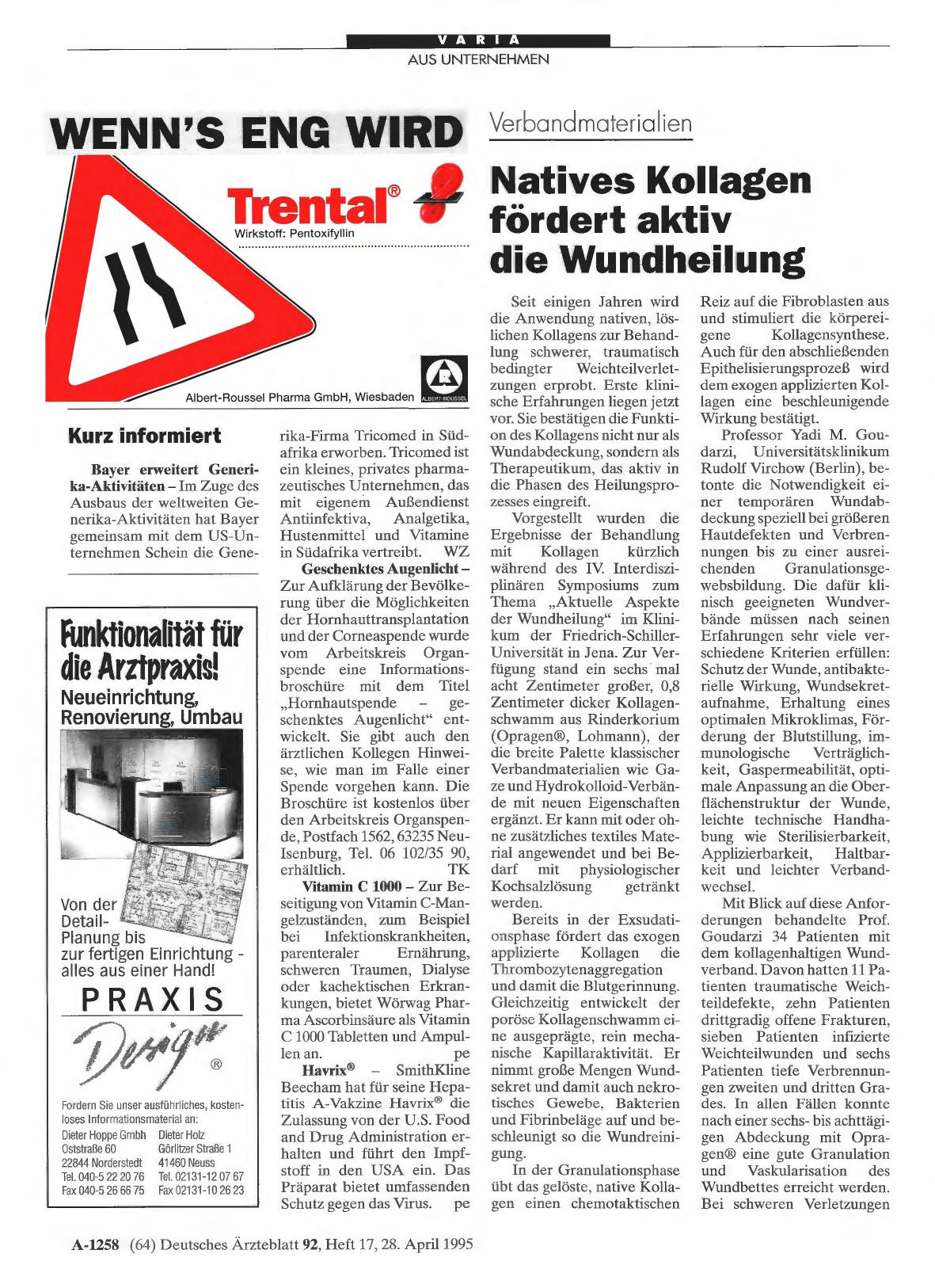 Vorschauseite 1: Verbandmaterialien: Natives Kollagen fördert aktiv die Wunheilung