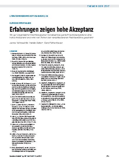 Vorschauseite 4: Klinische Infektiologie: Erfahrungen zeigen hohe Akzeptanz