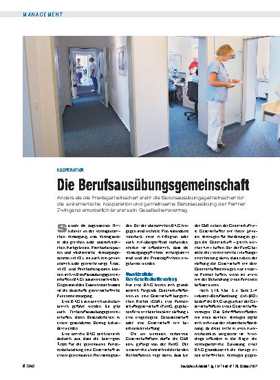 Vorschauseite 1: Kooperation: Die Berufsausübungsgemeinschaft