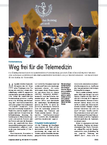 Vorschauseite 1: Fernbehandlung: Weg frei für die Telemedizin