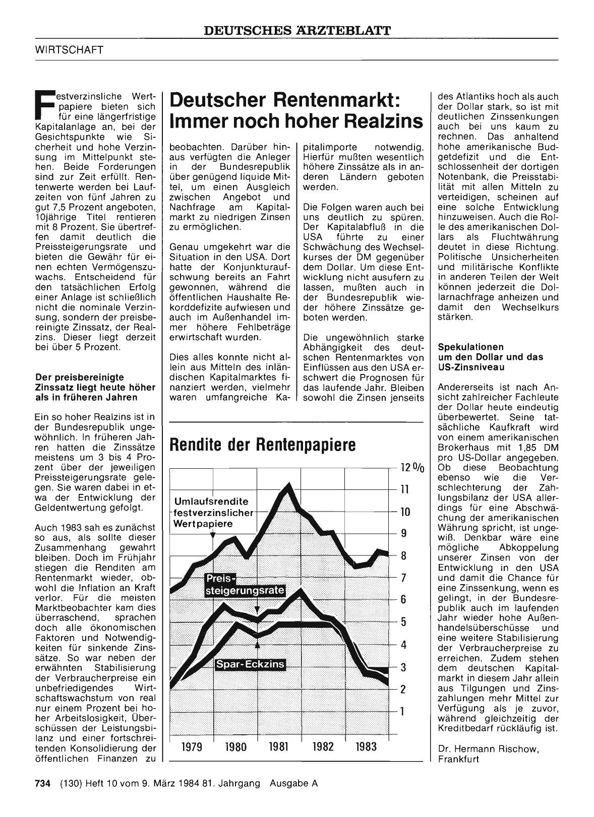 Vorschauseite 1: Deutscher Rentenmarkt: Immer noch hoher Realzins
