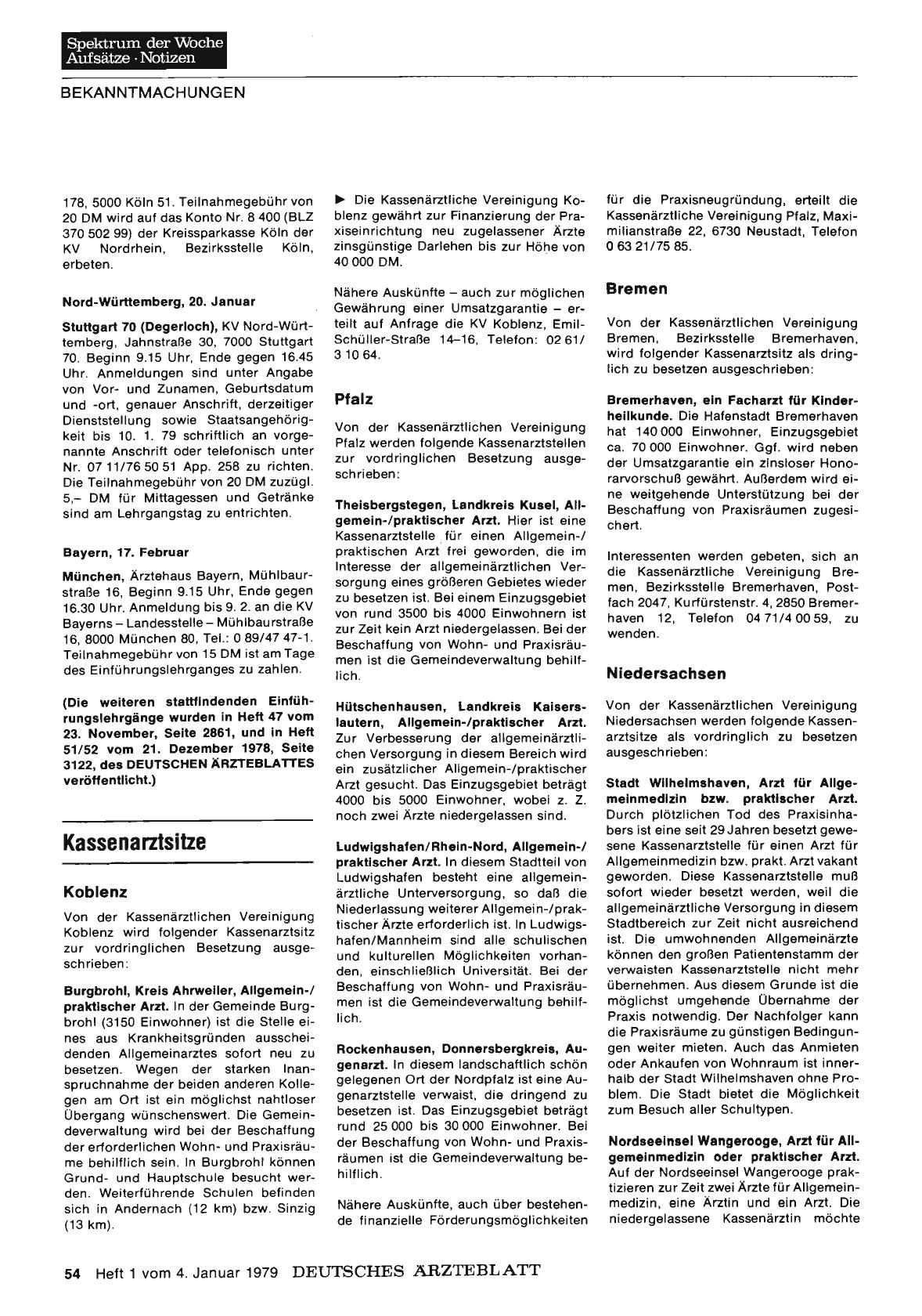 Vorschauseite 1: Kassenarztsitze