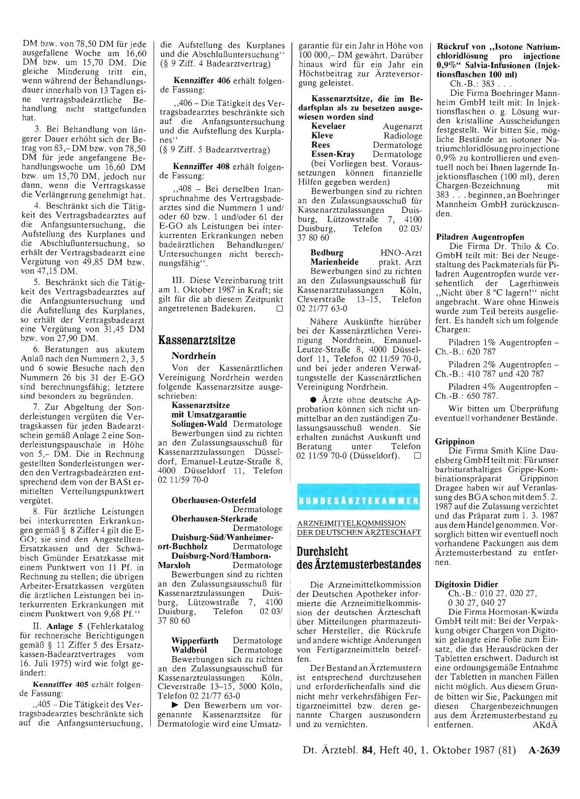Vorschauseite 1: Durchsicht des Ärztemusterbestandes