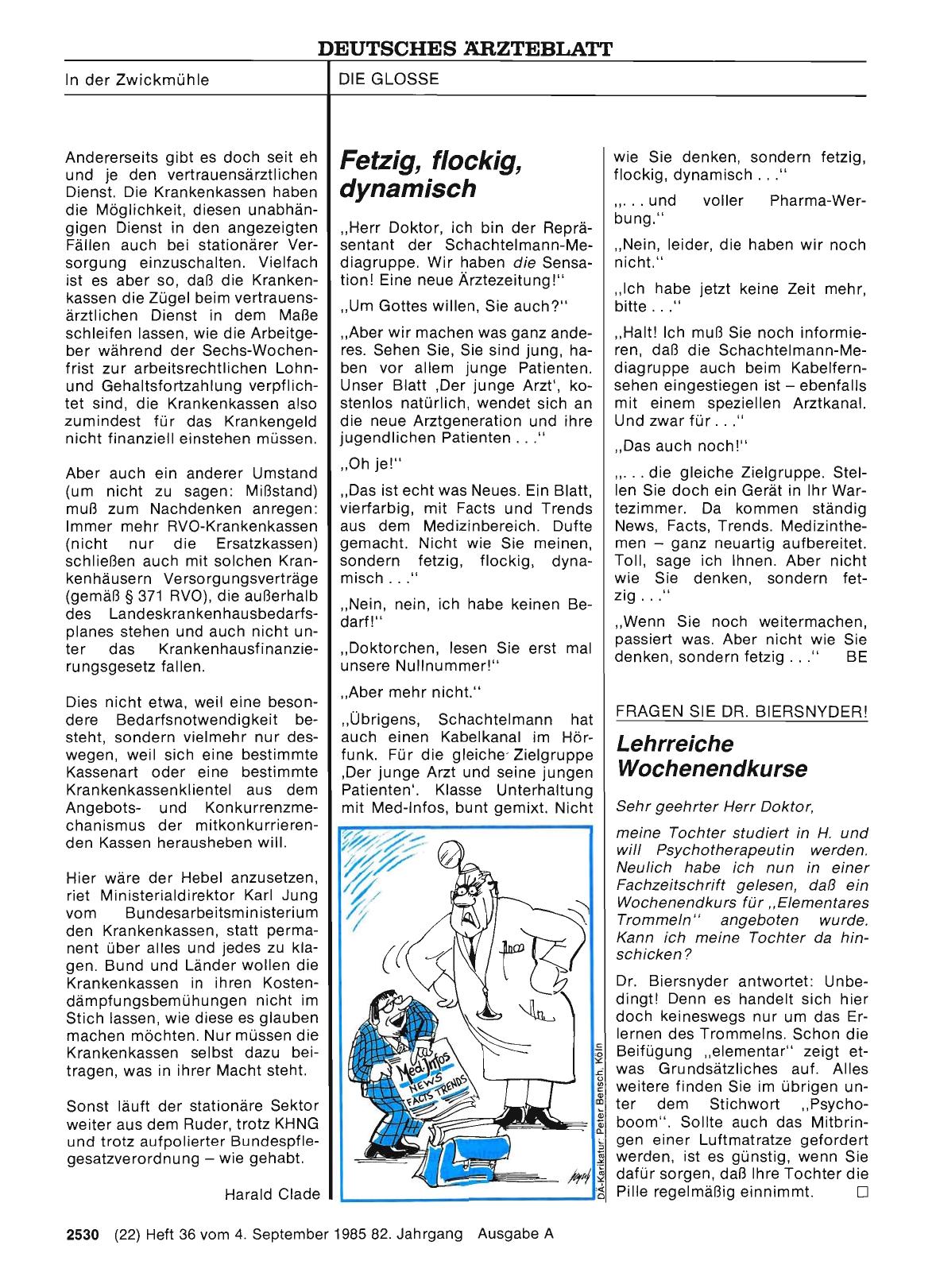 Vorschauseite 1: FRAGEN SIE DR. BIERSNYDER! Lehrreiche Wochenendkurse