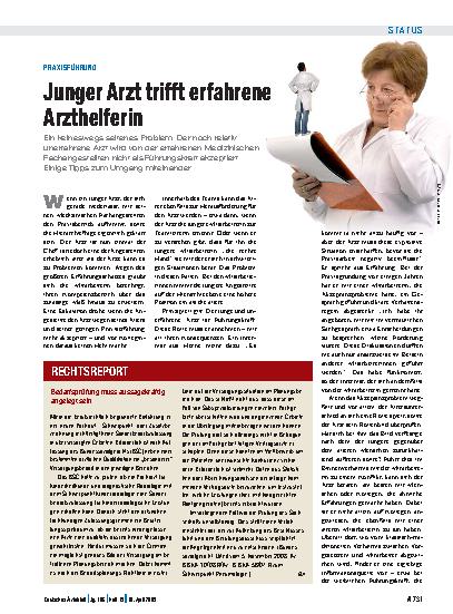 Vorschauseite 1: Praxisführung: Junger Arzt trifft erfahrene Arzthelferin