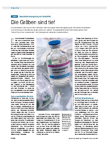 Vorschauseite 1: Gesetzliche Neuregelung der Suizidhilfe: Die Gräben sind tief