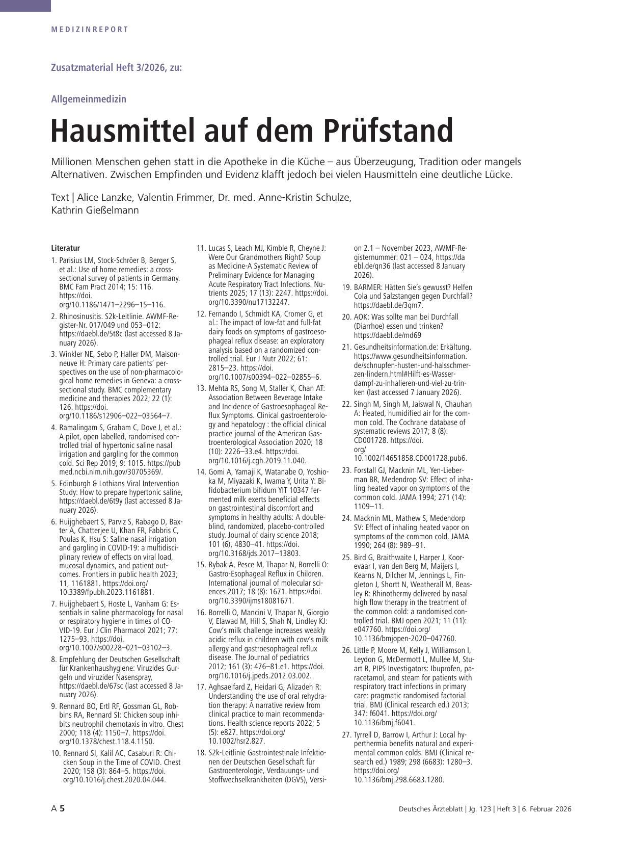 Vorschauseite 5: Hausmittel auf dem Prüfstand