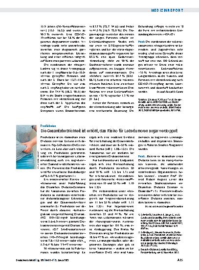 Vorschauseite 1: Prädiabetes: Die Gesamtsterblichkeit ist erhöht, das Risiko für Lebertumoren sogar verdoppelt