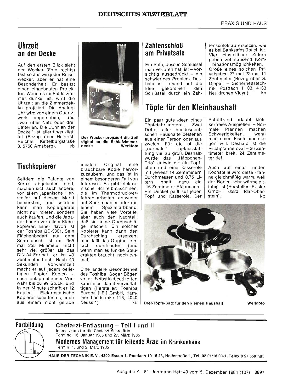 Vorschauseite 1: Uhrzeit an der Decke
