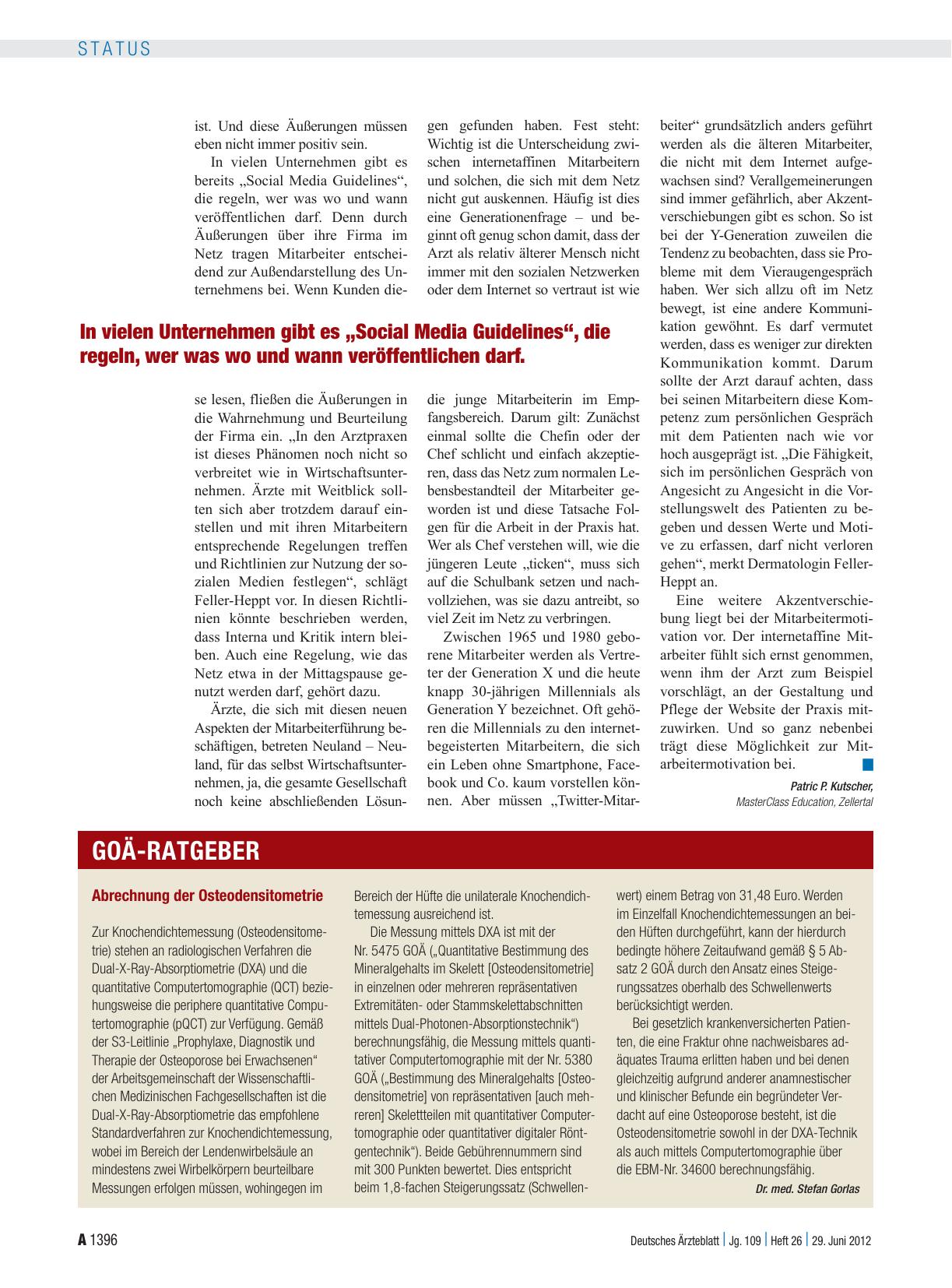 Vorschauseite 1: Abrechnung der Osteodensitometrie