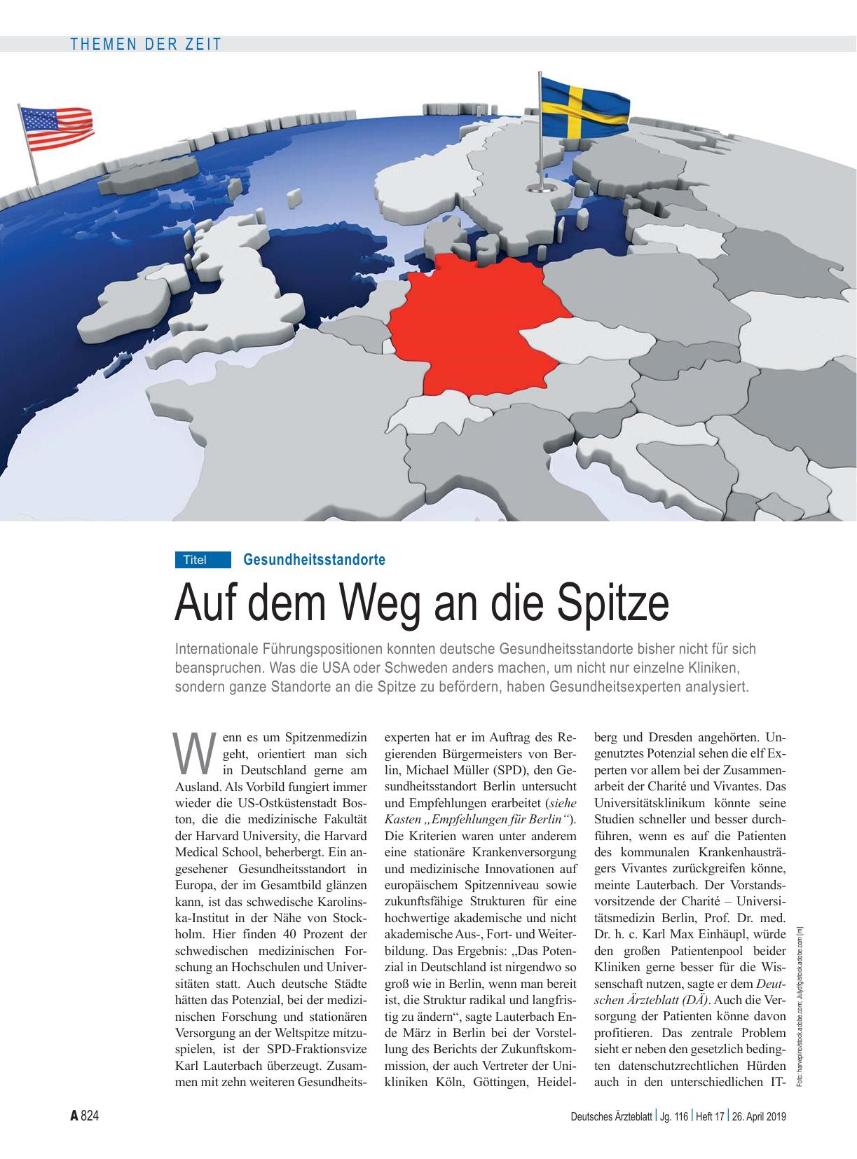 Vorschauseite 1: Gesundheitsstandorte: Auf dem Weg an die Spitze