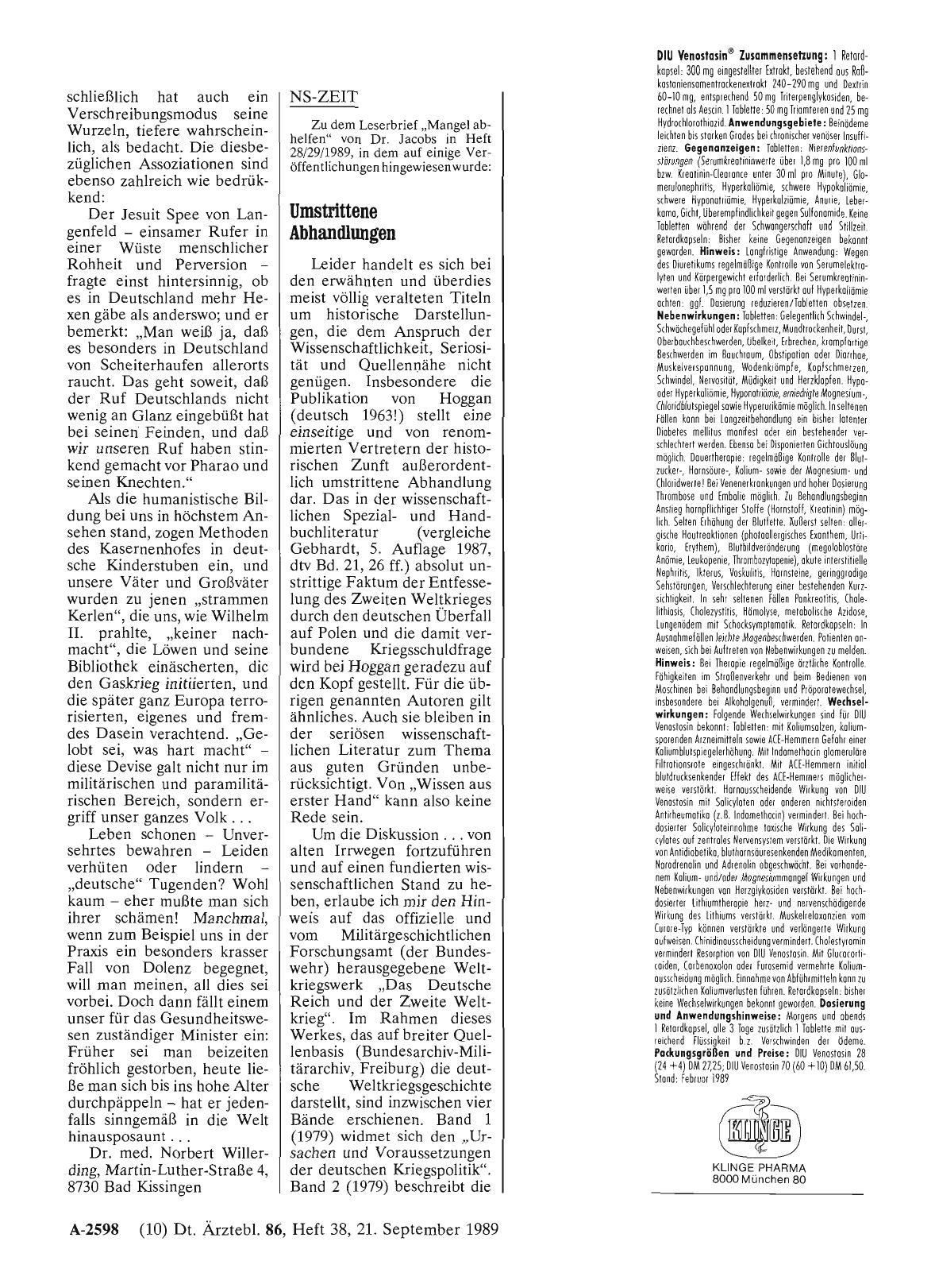 Vorschauseite 1: NS-ZEIT: Umstrittene Abhandlungen