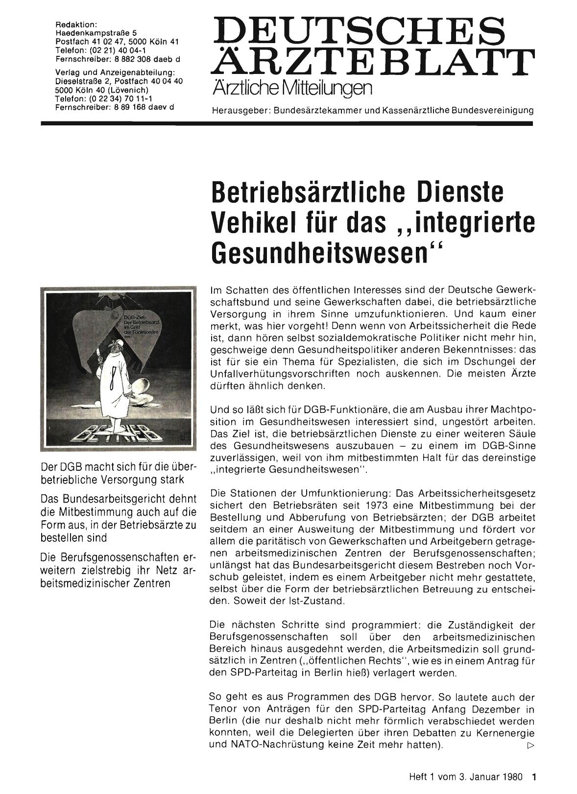 Vorschauseite 1: Betriebsärztliche Dienste Vehikel für das „integrierte Gesundheitswesen“