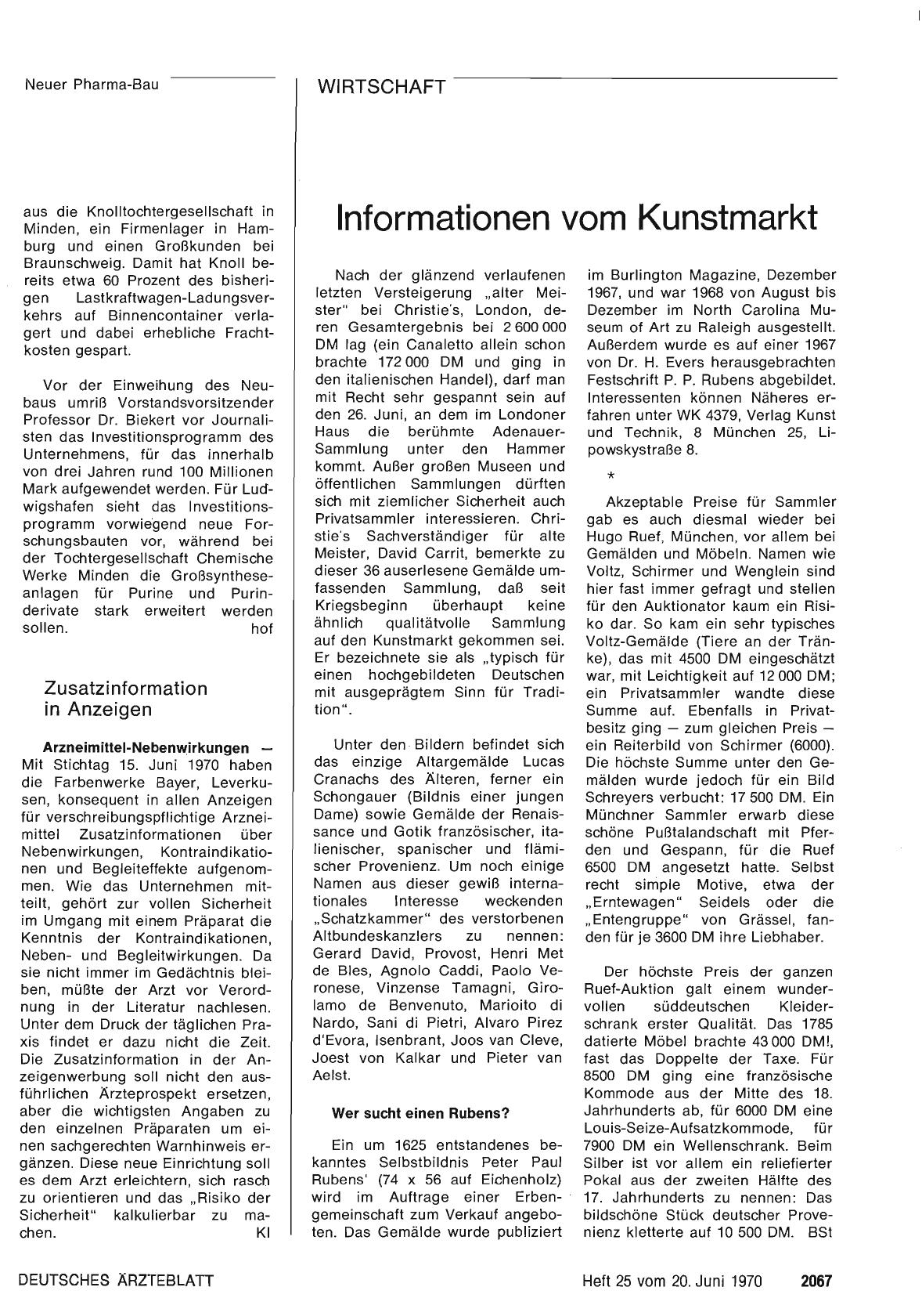 Vorschauseite 1: Informationen vom Kunstmarkt