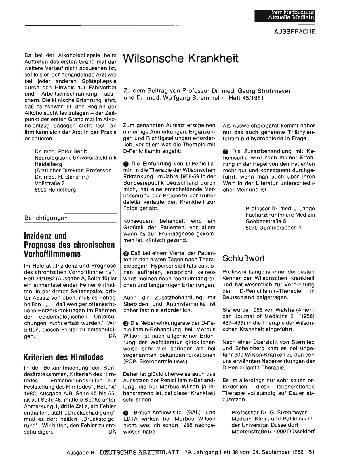 Vorschauseite 1: Wilsonsche Krankheit: Schlußwort