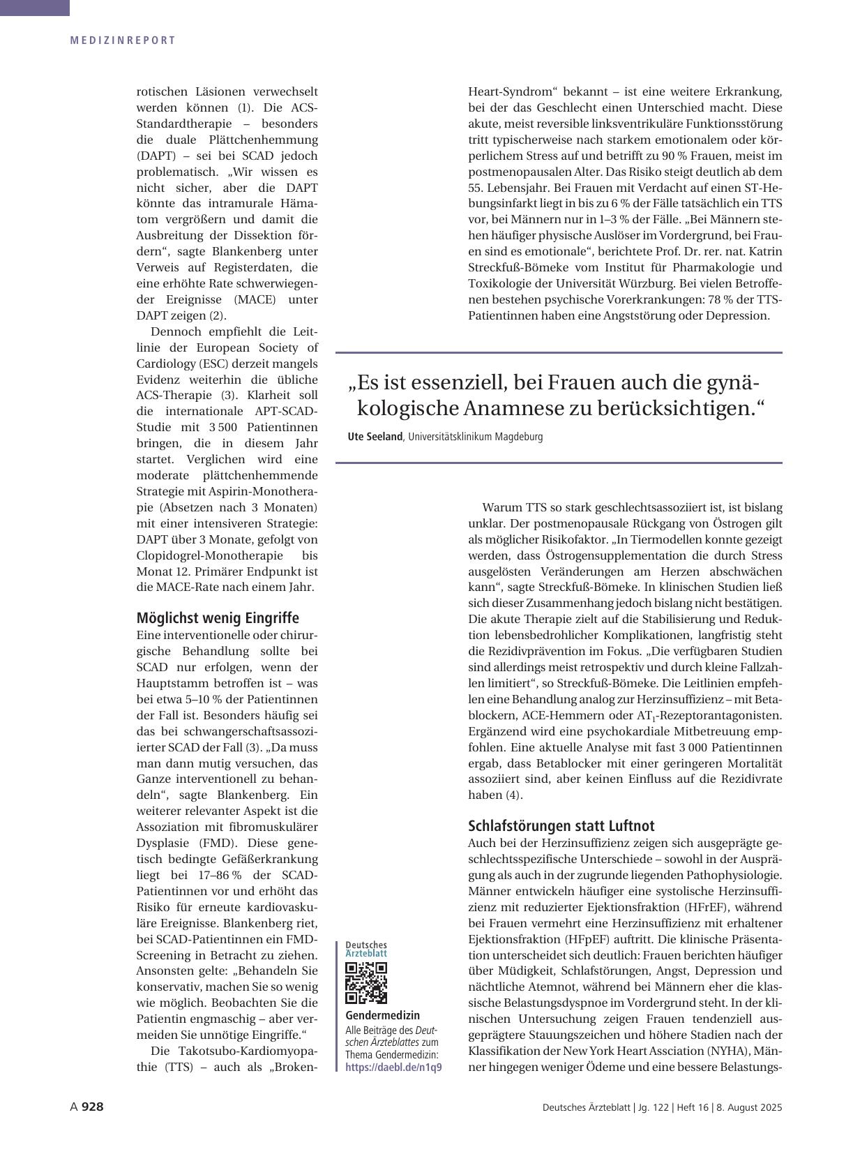 Vorschauseite 2: Genderfragen in der Kardiologie: Nicht nur beim Infarkt spielt das Geschlecht eine Rolle