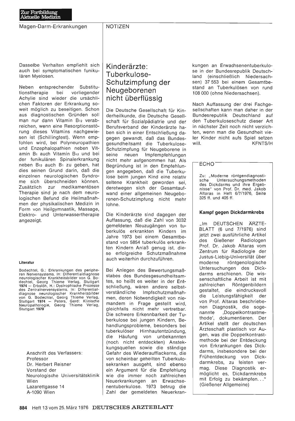 Vorschauseite 1: Kinderärzte: Tuberkulose-Schutzimpfung der Neugeborenen nicht überflüssig