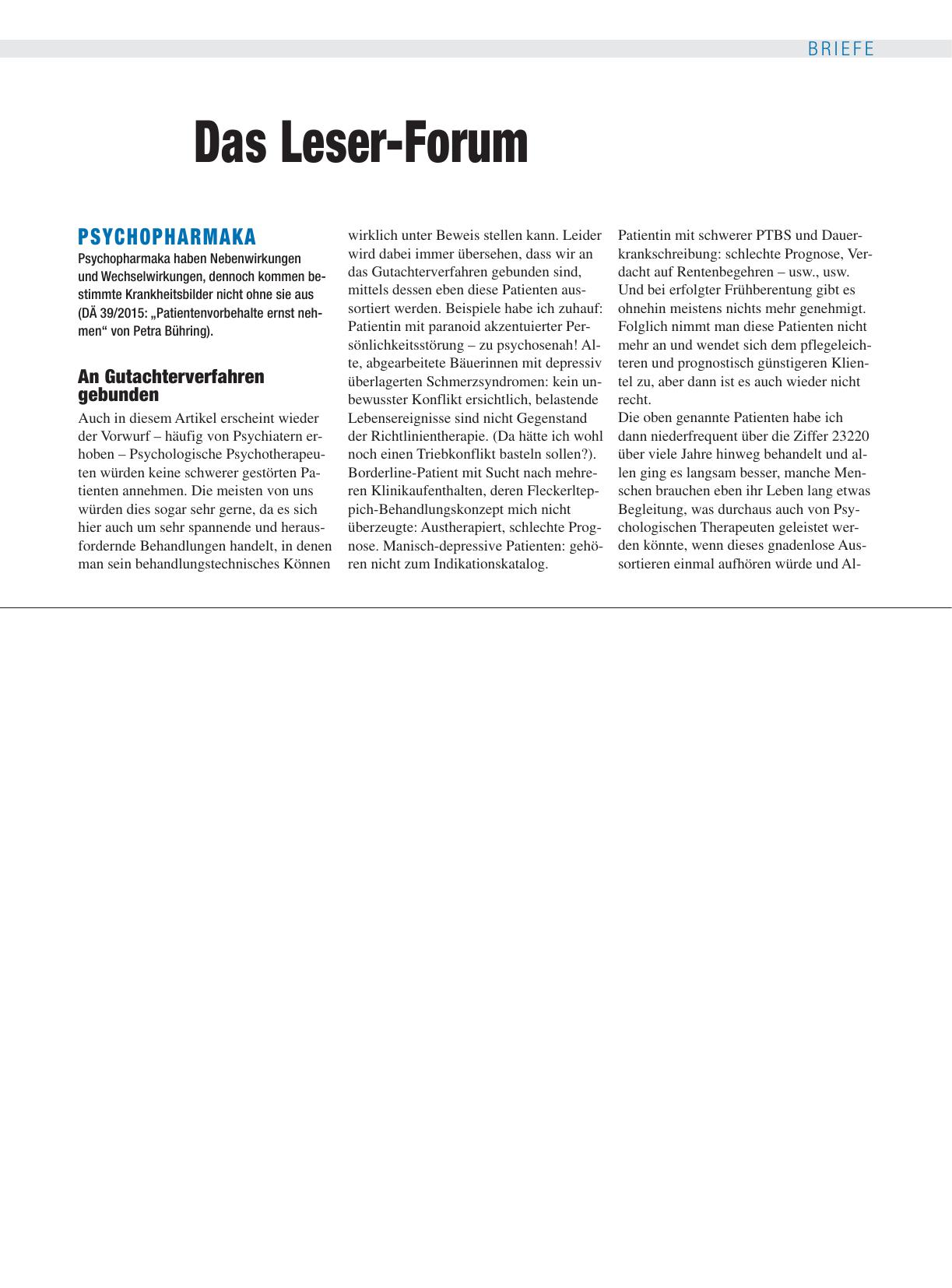 Vorschauseite 1: Psychopharmaka: An Gutachterverfahren gebunden