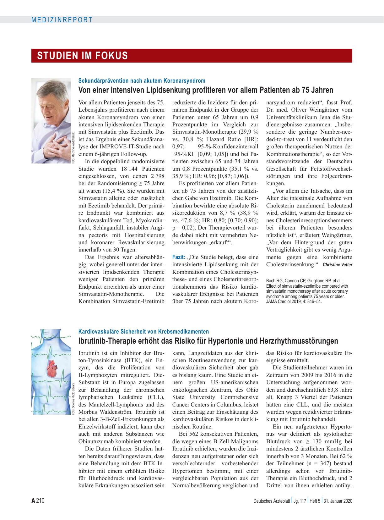 Vorschauseite 1: Kardiovaskuläre Sicherheit von Krebsmedikamenten: Ibrutinib-Therapie erhöht das Risiko für Hypertonie und Herzrhythmusstörungen
