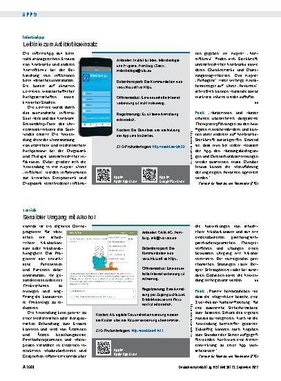 Vorschauseite 1: InfectioApp: Leitlinie zum Antibiotikaeinsatz