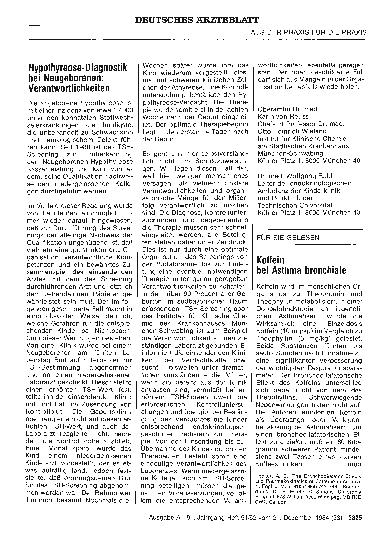Vorschauseite 1: Koffein bei Asthma bronchiale