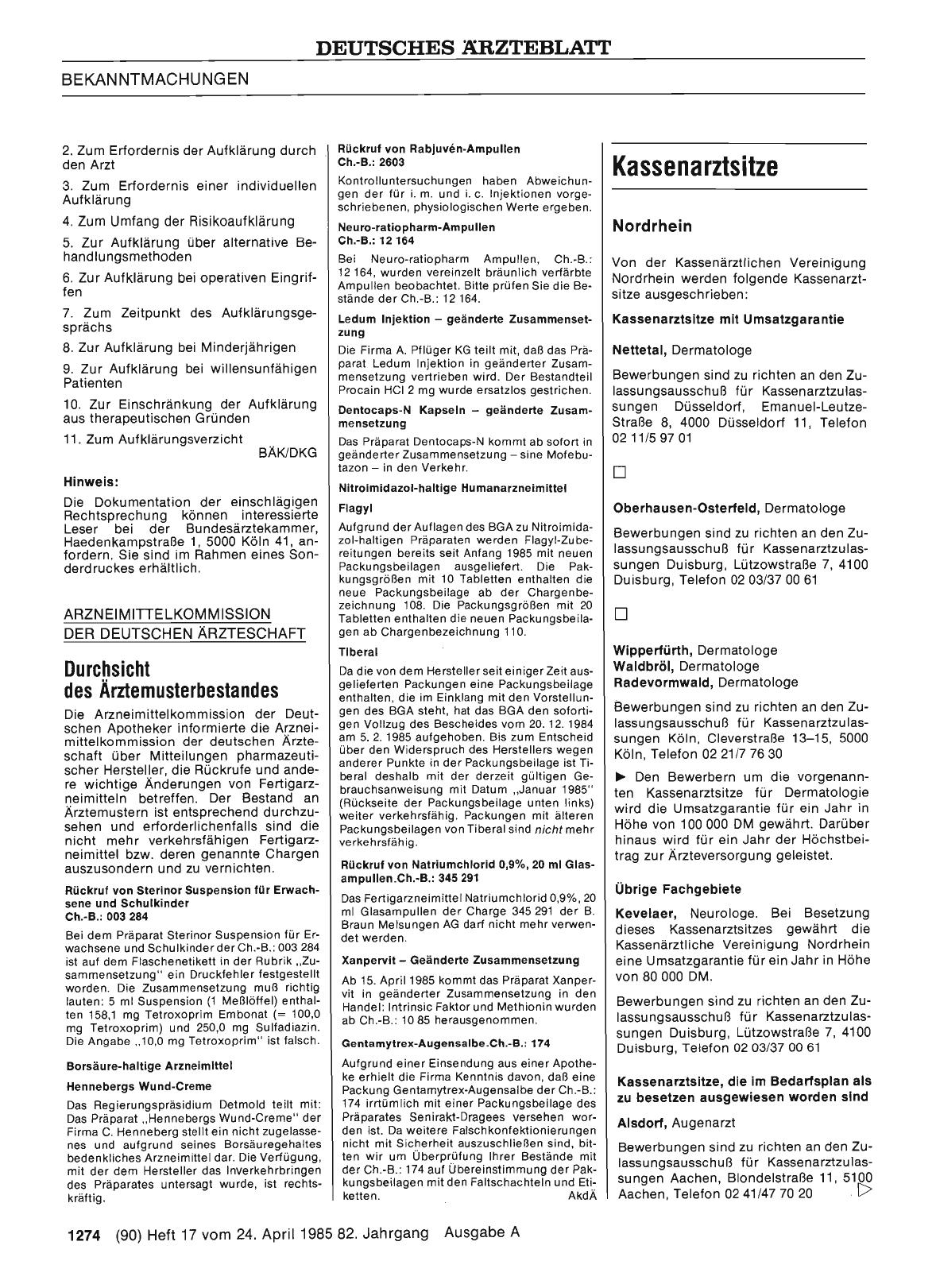 Vorschauseite 1: Kassenarztsitze