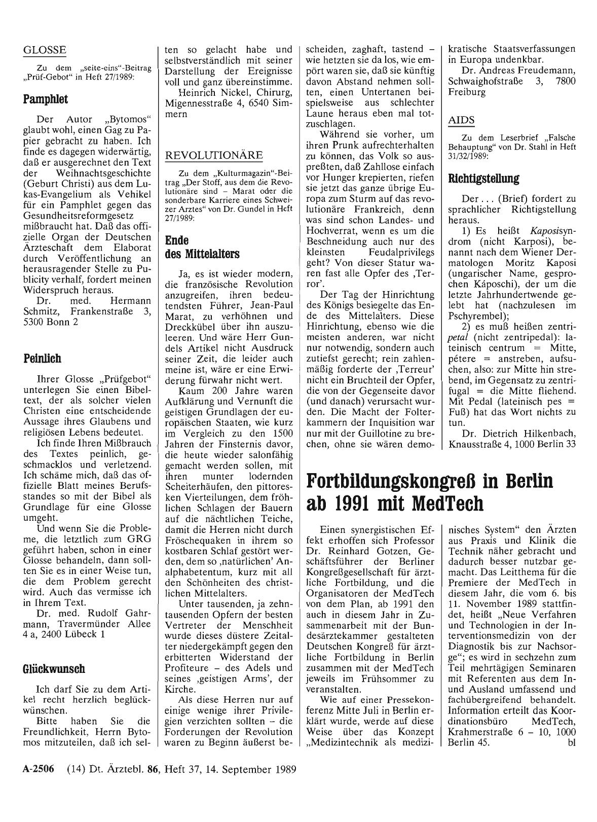 Vorschauseite 1: GLOSSE: Pamphlet
