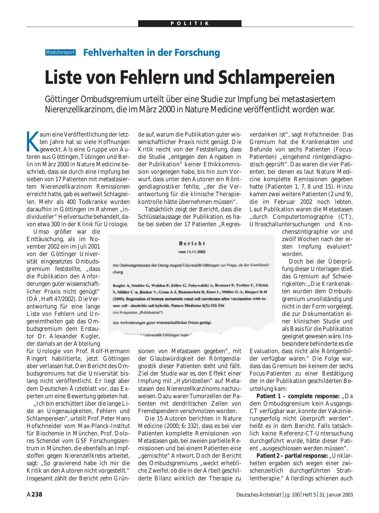 Vorschauseite 1: Fehlverhalten in der Forschung: Liste von Fehlern und Schlampereien
